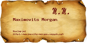 Maximovits Morgan névjegykártya